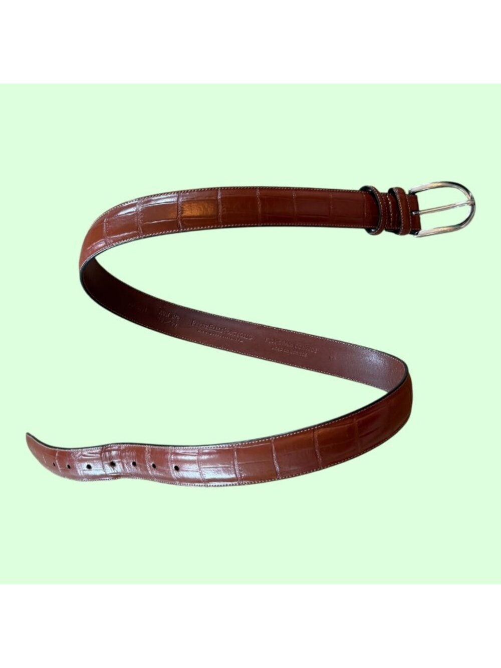 Perry Ellis Portfolio Full Grain Cowhide Old Money Americana Belt 36
